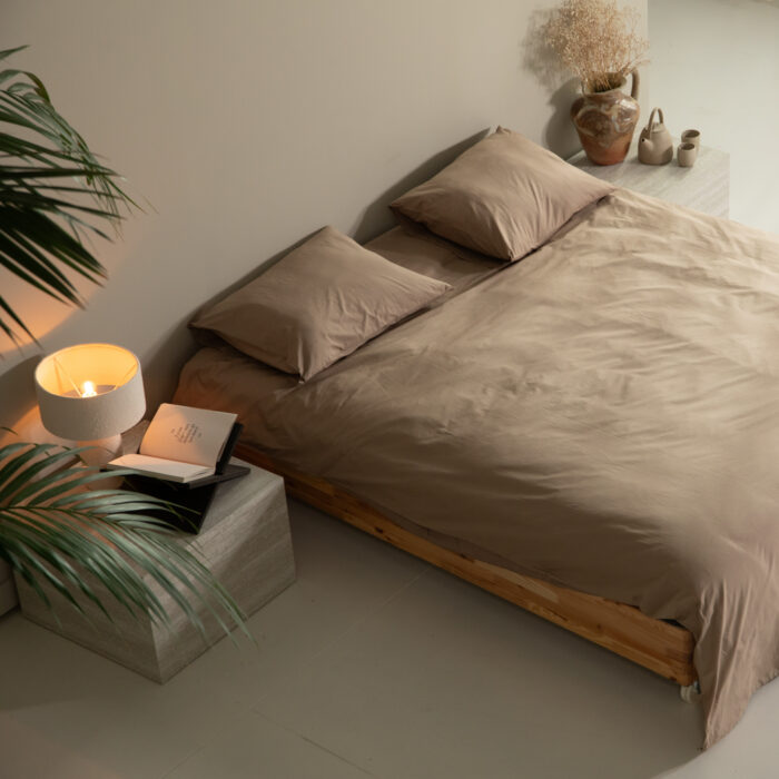 Percal Dekbedovertrek - Portobello Taupe - Afbeelding 2